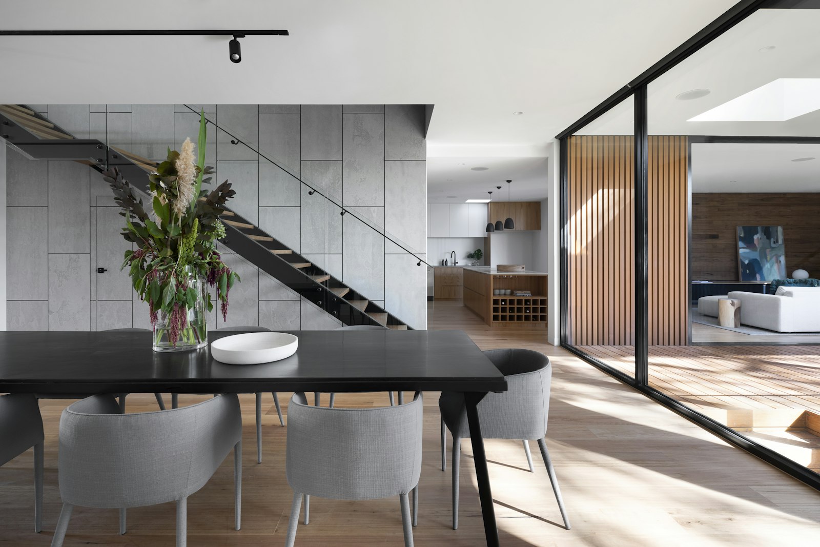 Custom California residence with structural concrete foundation and clean exterior